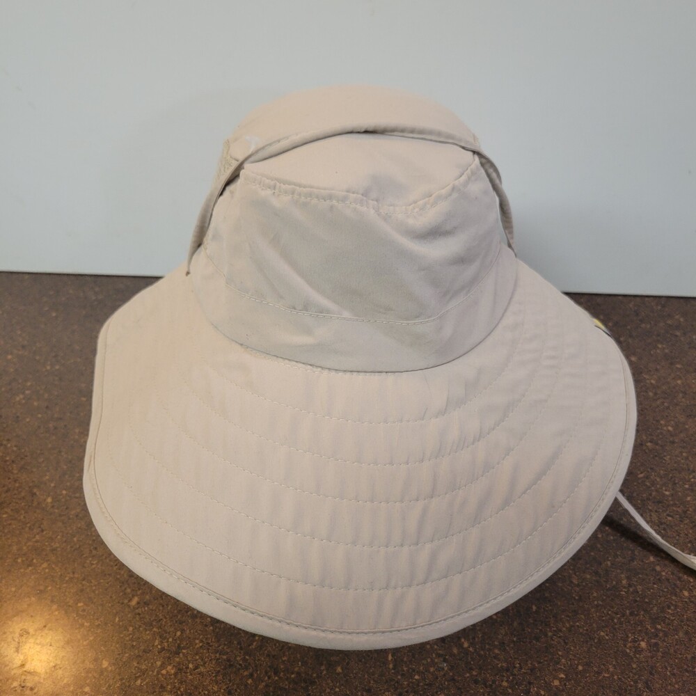Sun Protection Zone Adult Booney Hat Unisex Beige Polyester Chin Strap UPF50+